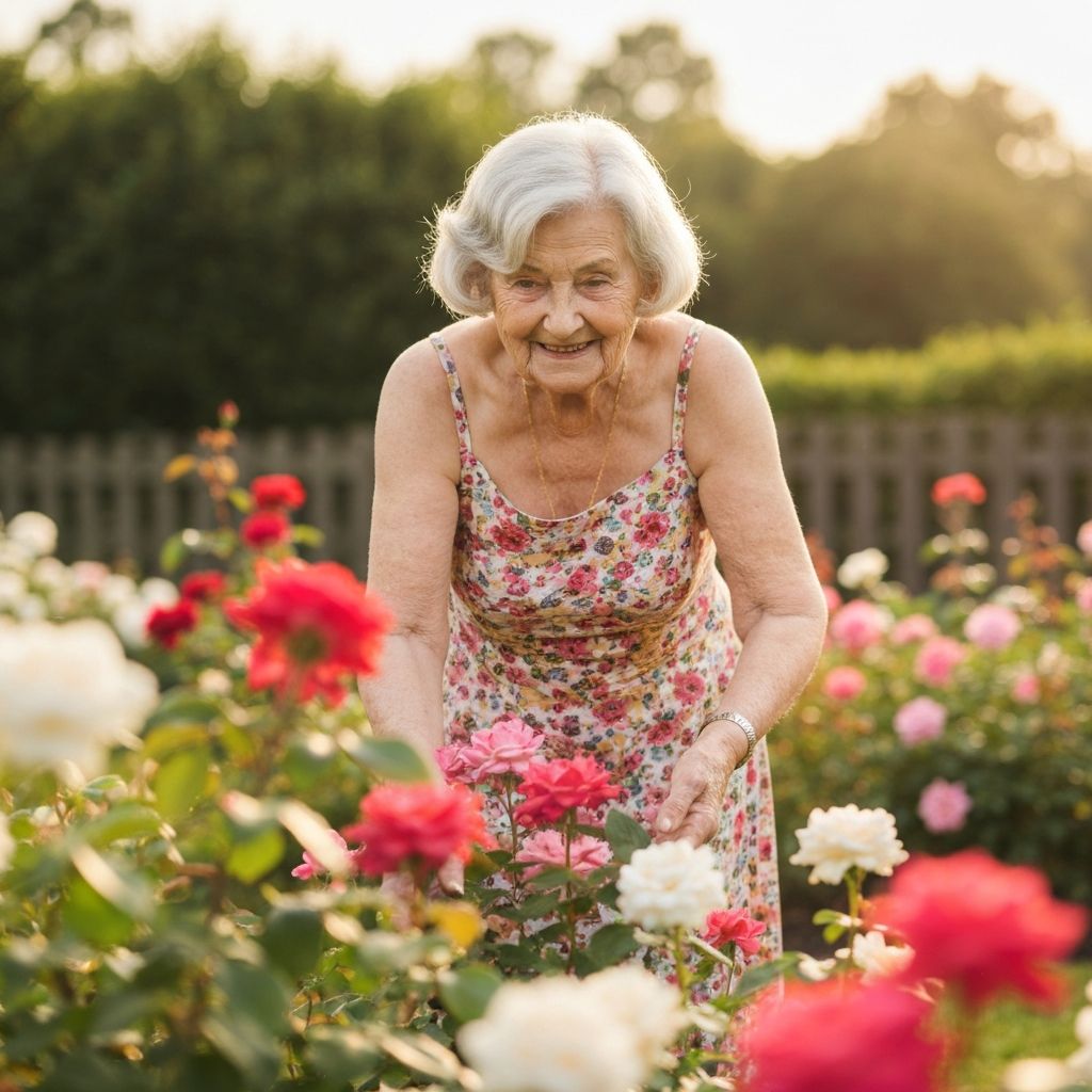 Resident enjoying the garden